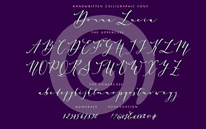 Hand drawn callygraphic font vector alphabet set photo