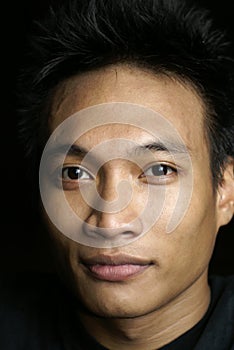 Calm asian man portrait