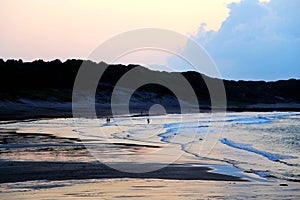 The calm beach and sunset scenery  of Taiwan`s north coast