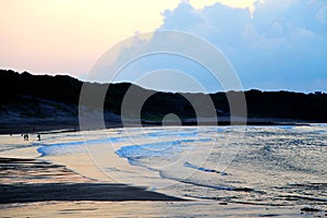 The calm beach and sunset scenery  of Taiwan`s north coast