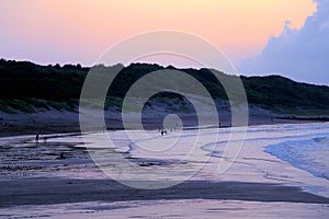 The calm beach and sunset scenery  of Taiwan`s north coast