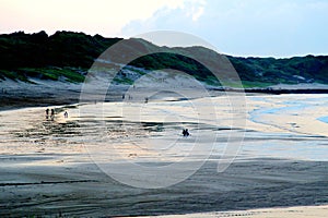 The calm beach and sunset scenery  of Taiwan`s north coast