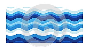 Calm Blue Wavy Lines, Simple Horizontal Pattern, vector design Generative AI