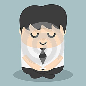 Calm businessman meditating