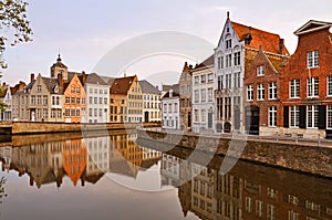 Calm canal streets in Bruges