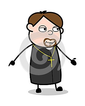 Calm - Cartoon Priest Religious Vector Illustration