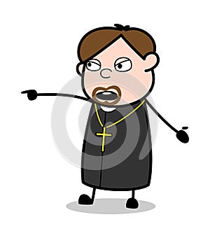 Calm - Cartoon Priest Religious Vector Illustration