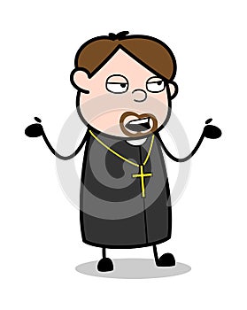 Calm - Cartoon Priest Religious Vector Illustration