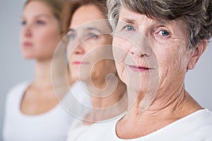 Calm elderly woman