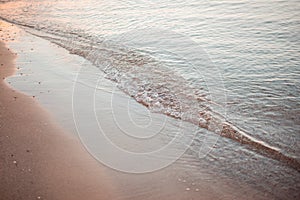 Calm Evening Surf At Black Sea