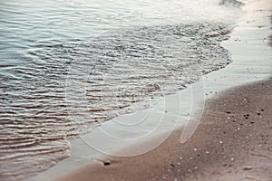 Calm Evening Surf At Black Sea