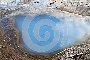 Calm Geyser in the Haukadalur valley area in Iceland.