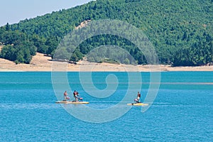 Calm lake, Lake Plastira.Adventures with 4x4 on passable dirt roads, cycling and hiking