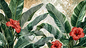 Botanical Leaf Pattern with Soft Light