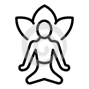 Calm meditation icon outline vector. Stress reduction