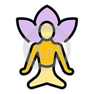 Calm meditation icon vector flat