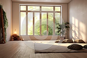 calm meditation room with minimalist design