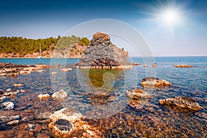 Calm Mediterranean seascape in Turkey.