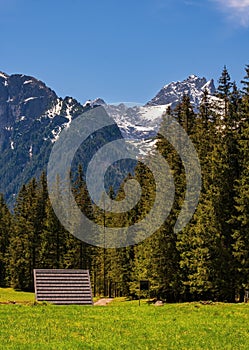 Calm morning scene of Bielovodska valley in High Tatras National Park, Slovakia, Europe.