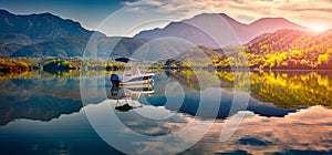 Calm morning view of Cerkezez lake.