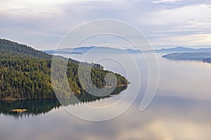 Calm ocean landscape from Maple bay in vancouver Island, Canada