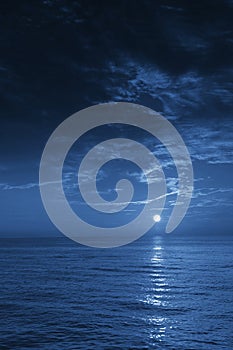 Calm Ocean Moonrise in Key West Gulf of Mexico