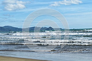Calm ocean waves at lhoknga beach photo