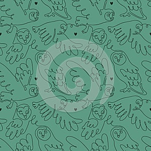 Calm owls in the sky