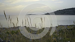 Calm peaceful sunset at the Adriatic Sea in Croatia.