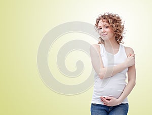 Calm pregnant woman