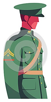 Calm Reflections of a Military Commander: Abstract Flat Illustration