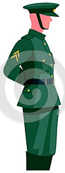 Calm Reflections of a Military Commander: Abstract Flat Illustration