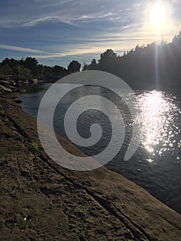 Calm river morning photo