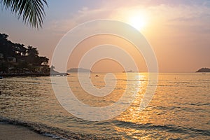 Calm sea beach in the tropics. Travel.