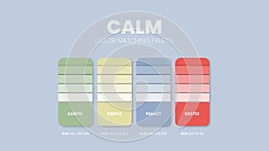 Calm sea color guide book cards samples. Color theme palettes or color schemes collection. Colour combinations in RGB or HEX. Set