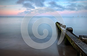 Calm sea at sunset