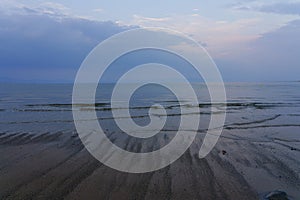 Calm seas on a late summer evening on Llanbedrog beach