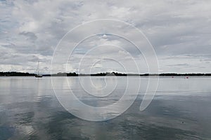 Calm seaside view on a cloudy tranquil day