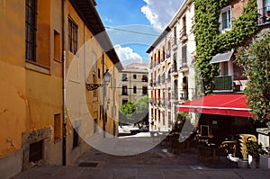 Calm siesta street in Madrid photo