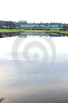 Calm still water landscape