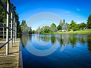 Calm stream of Meander River in Deloraine, Tasmania photo