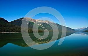 Calm tranquil lake showing reflection