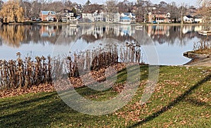 A spring-like reprieve from winter snow, along the river photo