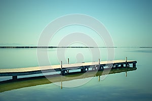 Calm water of the Albufera lagoon, Spain