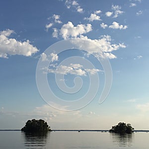 Calm water, Lake HjÃ¤lmaren, Sweden.