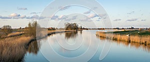 Calm water of river Rotte at the end of the day