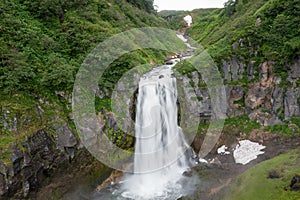 The Calm Waterfall on Kamchatka Peninsula, Russia