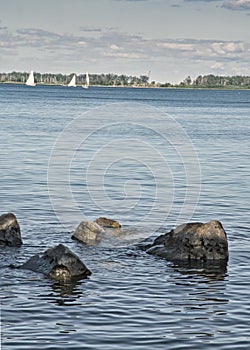 Calm waters of lake Ontario on a summers day