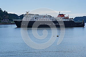 The Calmac ferry MV Clansman entering Oban harbour