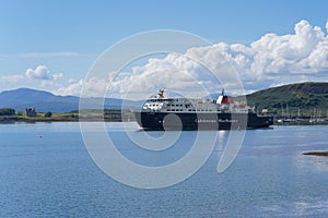 The Calmac ferry MV Clansman entering Oban harbour